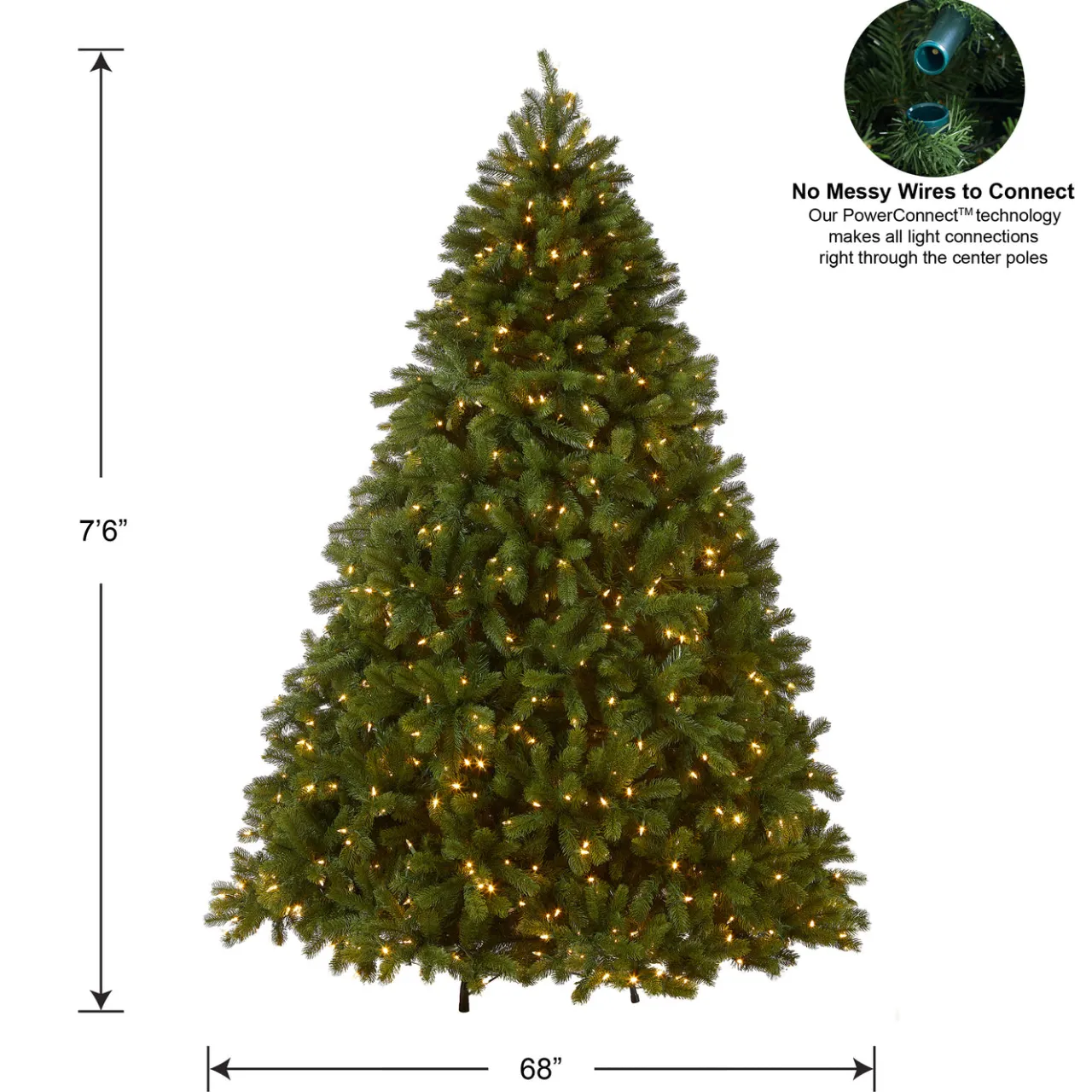 Best National Tree Company 7.5 ft. Pre-Lit Deluxe Downswept Douglas Fir Tree with PowerConnect Dual Color LED Lights