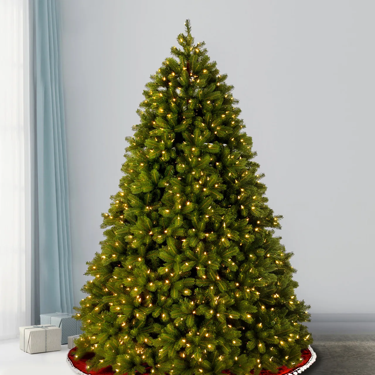 Best National Tree Company 7.5 ft. Pre-Lit Deluxe Downswept Douglas Fir Tree with PowerConnect Dual Color LED Lights
