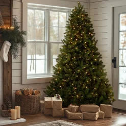 Discount National Tree Company 7.5 ft. Pre-Lit Downswept Douglas Fir Tree with Dual Color LED Lights