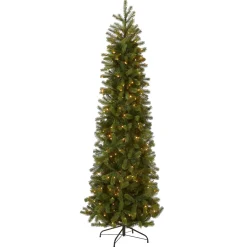 Hot National Tree Company 7.5 ft. Pre-Lit Downswept Douglas Fir Pencil Slim Tree with Clear Lights