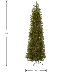 Hot National Tree Company 7.5 ft. Pre-Lit Downswept Douglas Fir Pencil Slim Tree with Clear Lights