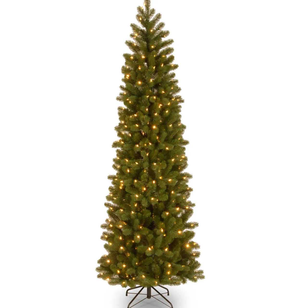 Hot National Tree Company 7.5 ft. Pre-Lit Downswept Douglas Fir Pencil Slim Tree with Clear Lights