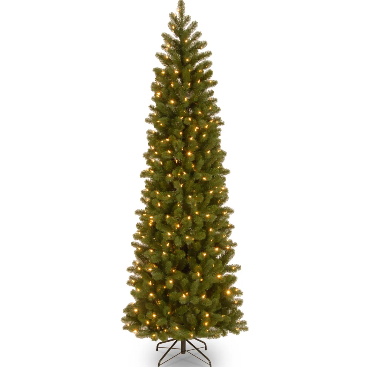 Best National Tree Company 6.5 ft. Pre-Lit Downswept Douglas Fir Pencil Slim Tree with Clear Lights