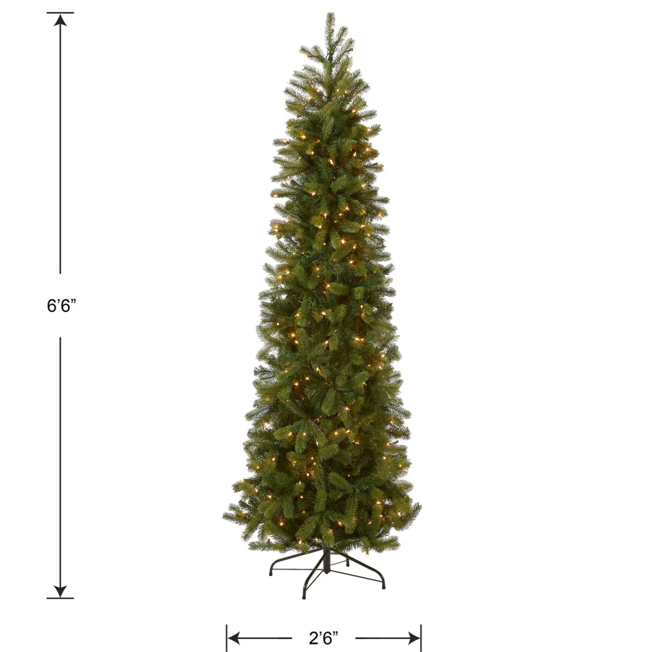 Best National Tree Company 6.5 ft. Pre-Lit Downswept Douglas Fir Pencil Slim Tree with Clear Lights