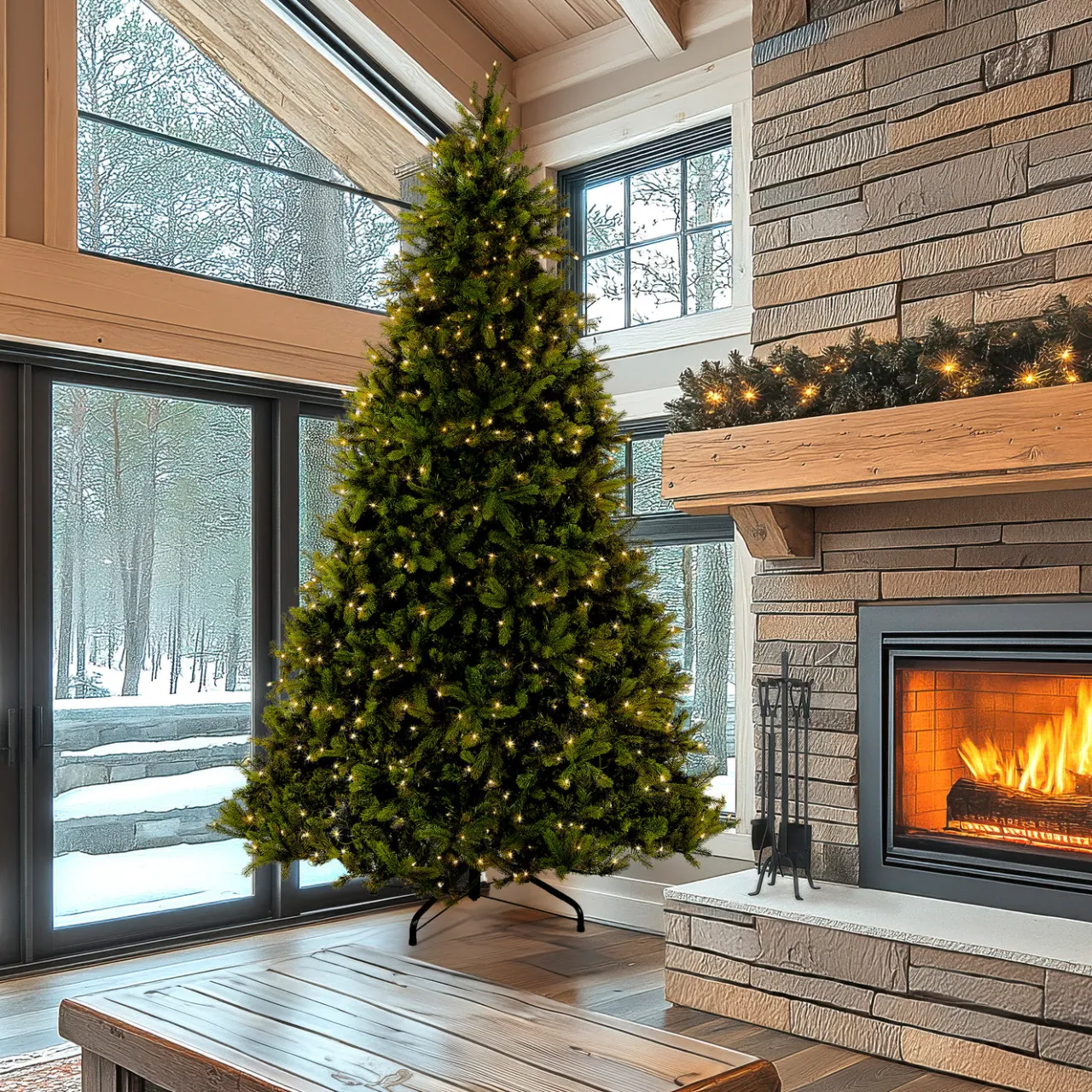 Sale National Tree Company 12 ft. Pre-Lit Downswept Douglas Fir Tree with Clear Lights