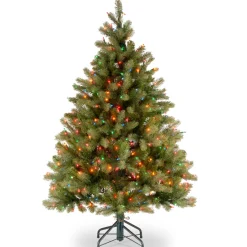 Sale National Tree Company 4.5 ft. Pre-Lit Downswept Douglas Fir Tree with Multicolor Lights