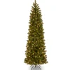 New National Tree Company 6.5 ft. Pre-Lit Downswept Douglas Fir Pencil Slim Tree with Dual Color LED Lights