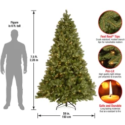 Best National Tree Company 7.5 ft. Pre-Lit Downswept Douglas Fir Tree with 750 Clear Lights & 1867 Branch Tips