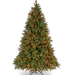 Clearance National Tree Company 6.5 ft. Pre-Lit Downswept Douglas Fir Tree with Multicolor Lights