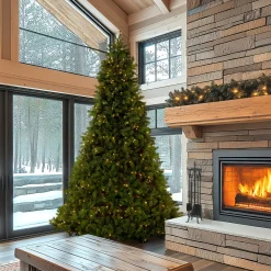 National Tree Company 10 ft. Pre-Lit Downswept Douglas Fir Tree with Dual Color LED Lights