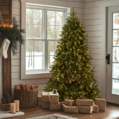 Online National Tree Company 6.5 ft. Pre-Lit Downswept Douglas Fir Tree with Clear Lights