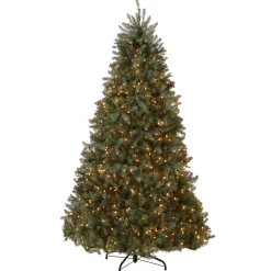 New National Tree Company 7.5 ft. Pre-Lit Dunhill Fir Blue Tree with Clear Lights