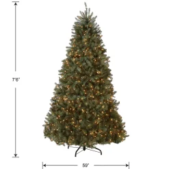 New National Tree Company 7.5 ft. Pre-Lit Dunhill Fir Blue Tree with Clear Lights