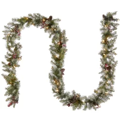 National Tree Company 9 ft. Pre-Lit Dunhill Fir Garland with Clear Lights