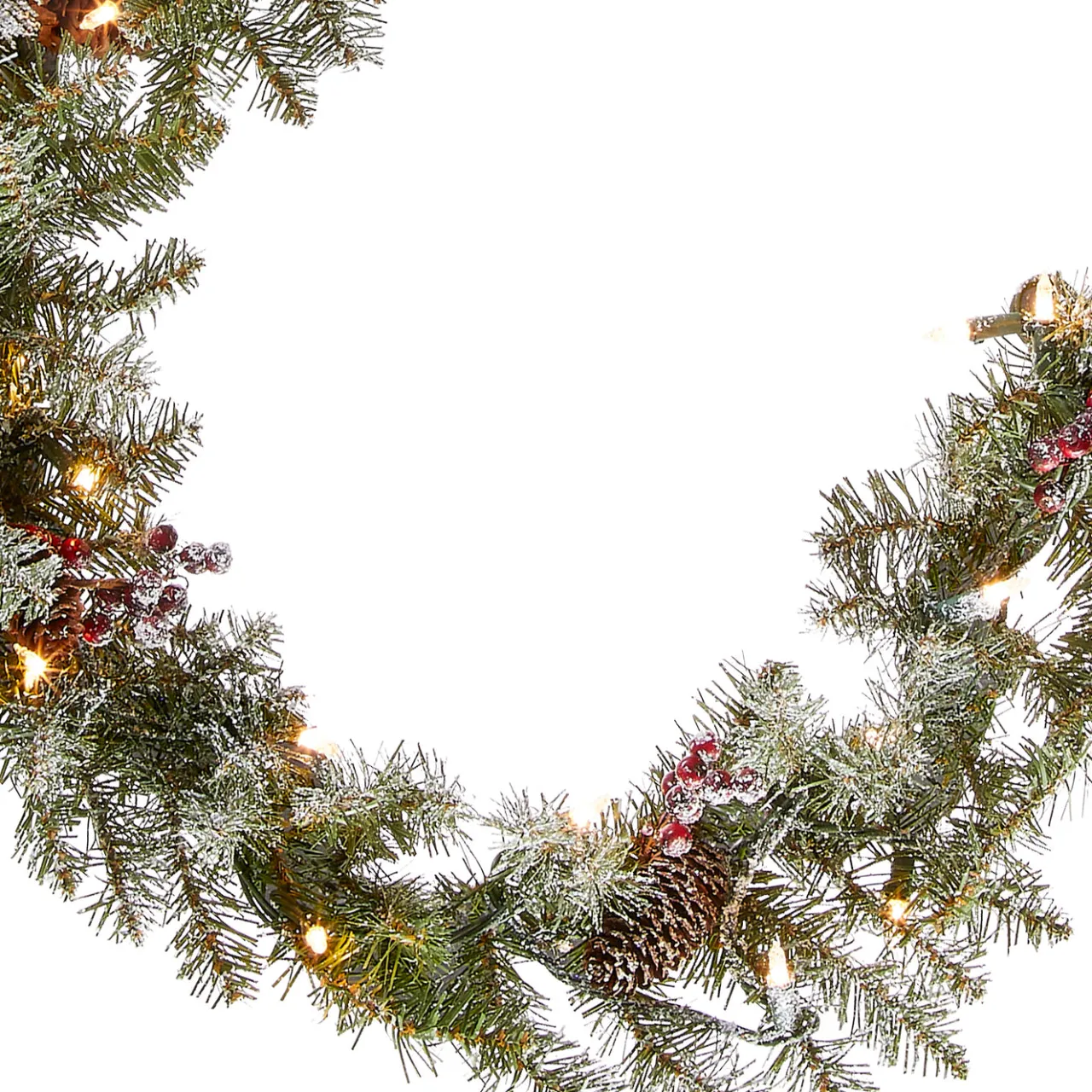 National Tree Company 9 ft. Pre-Lit Dunhill Fir Garland with Clear Lights