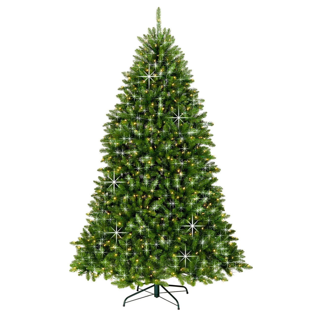Hot National Tree Company 7.5 ft. Pre-Lit Dunhill Fir Shimmer Tree Silver Tinsel with Dual Color LED Lights