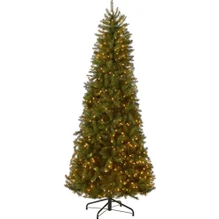 Clearance National Tree Company 6.5 ft. Pre-Lit Dunhill Fir Slim Tree with Clear Lights