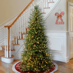 Clearance National Tree Company 6.5 ft. Pre-Lit Dunhill Fir Slim Tree with Clear Lights
