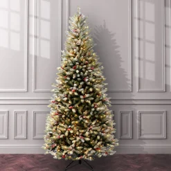 Hot National Tree Company 7.5 ft. Pre-Lit Dunhill Fir Slim Tree with Clear Lights