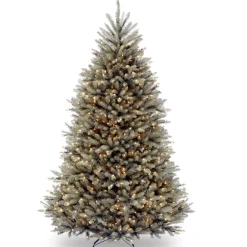 National Tree Company 7.5 ft. Pre-Lit Dunhill Fir Snowy Blue Tree with Clear Lights