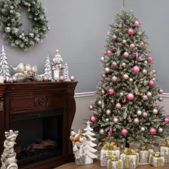 Hot National Tree Company 6.5 ft. Pre-Lit Dunhill Fir Snowy Tree with Clear Lights