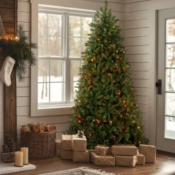 Clearance National Tree Company 7.5 ft. Pre-Lit Dunhill Fir Tree with Multicolor Lights