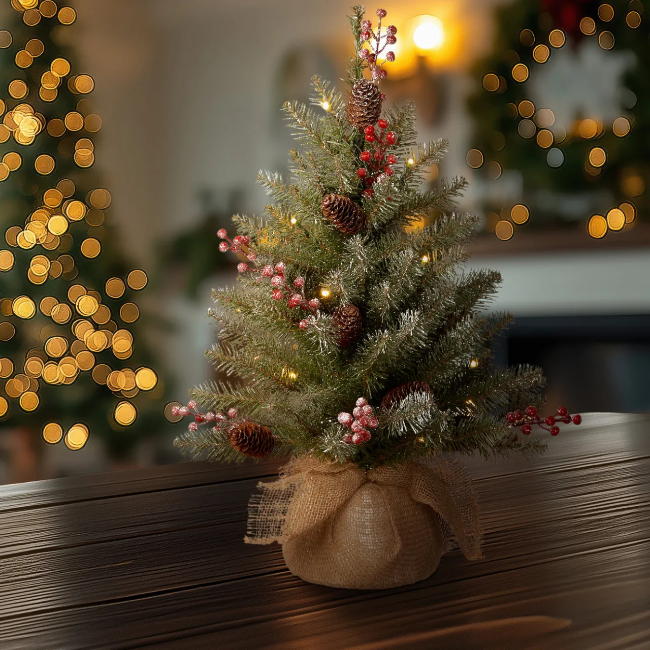 National Tree Company 2 ft. Pre-Lit Dunhill Fir Tree with LED Lights