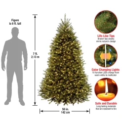 Best National Tree Company 7 ft. Pre-Lit Dunhill Fir Tree with PowerConnect Dual Color LED Lights