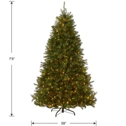 Discount National Tree Company 7.5 ft. Pre-Lit Dunhill Fir Tree with Dual Color LED Lights