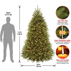 Discount National Tree Company 7.5 ft. Pre-Lit Dunhill Fir Tree with Dual Color LED Lights