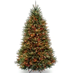 Online National Tree Company 7 ft. Pre-Lit Dunhill Fir Tree with Multicolor Lights