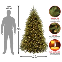Discount National Tree Company 6.5 ft. Pre-Lit Dunhill Fir Tree with PowerConnect Clear Lights