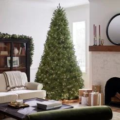 New National Tree Company 10 ft. Pre-Lit Dunhill Fir Tree with Clear Lights