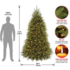 National Tree Company 7.5 ft. Pre-Lit Dunhill Fir Tree with Clear Lights