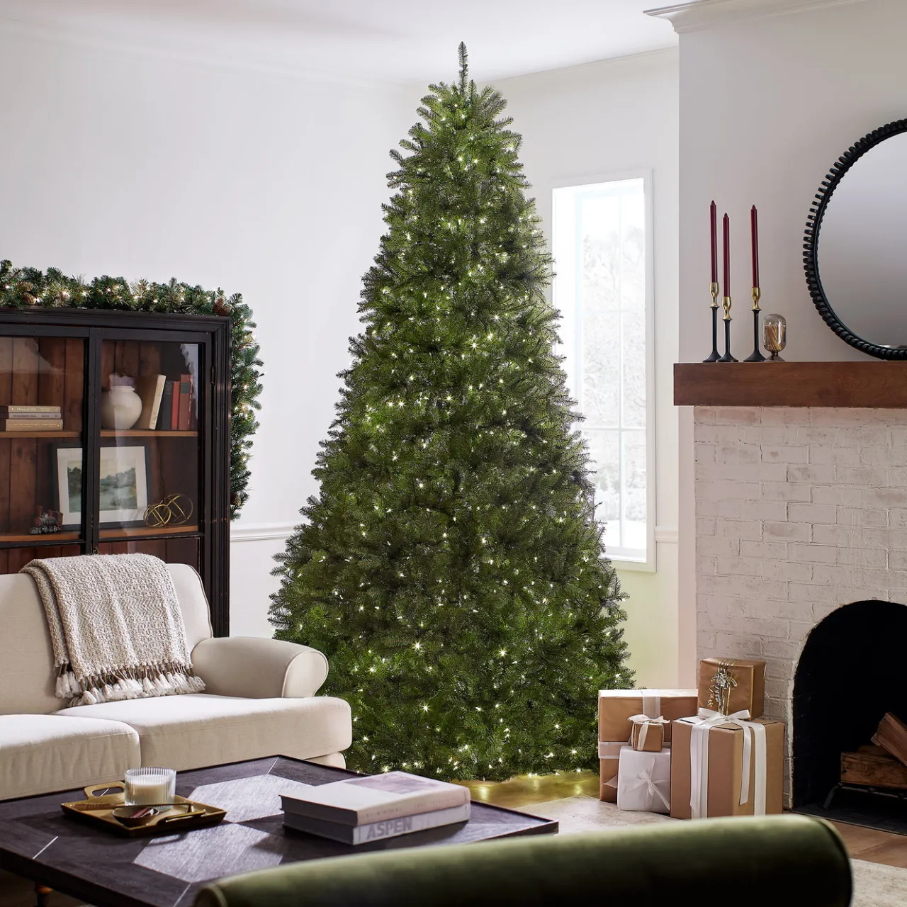 Clearance National Tree Company 10 ft. Pre-Lit Dunhill Fir Tree with Dual Color LED Lights
