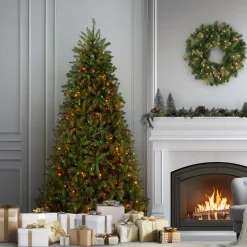 Clearance National Tree Company 6.5 ft. Pre-Lit Dunhill Fir Tree with Multicolor Lights