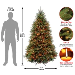 Clearance National Tree Company 6.5 ft. Pre-Lit Dunhill Fir Tree with Multicolor Lights