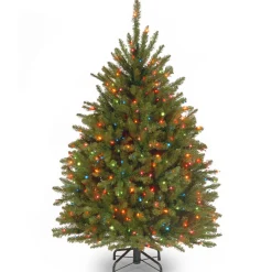 Sale National Tree Company 4.5 ft. Pre-Lit Dunhill Fir Tree with Multicolor Lights