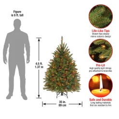 Sale National Tree Company 4.5 ft. Pre-Lit Dunhill Fir Tree with Multicolor Lights
