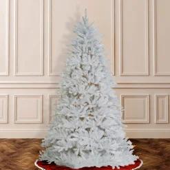 Online National Tree Company 6.5 ft. Pre-Lit Dunhill Fir White Tree with Clear Lights
