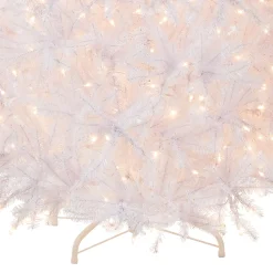 Discount National Tree Company 7 ft. Pre-Lit Dunhill Fir White Tree with Clear Lights