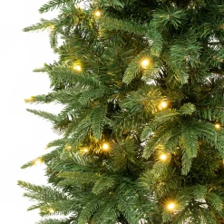 Clearance National Tree Company 4.5 ft. Pre-Lit Duxbury Light Green Slim Tree with Warm White LED Lights