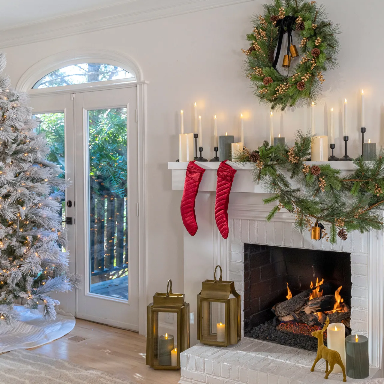 National Tree Company 7.5 ft. Pre-Lit Flocked Bavarian Pine Tree