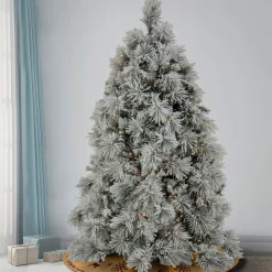 Hot National Tree Company 6.5 ft. Pre-Lit Flocked Bavarian Pine Tree