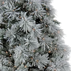 Hot National Tree Company 6.5 ft. Pre-Lit Flocked Bavarian Pine Tree