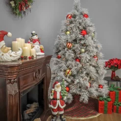 Hot National Tree Company 6.5 ft. Pre-Lit Flocked Bavarian Pine Tree
