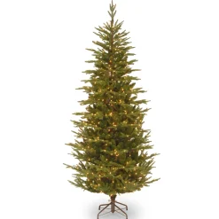 Online National Tree Company 7.5 ft. Pre-Lit Fraser Grande Slim Tree with Clear Lights