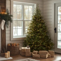 New National Tree Company 6.5 ft. Pre-Lit Fraser Grande Tree with Dual Color LED Lights