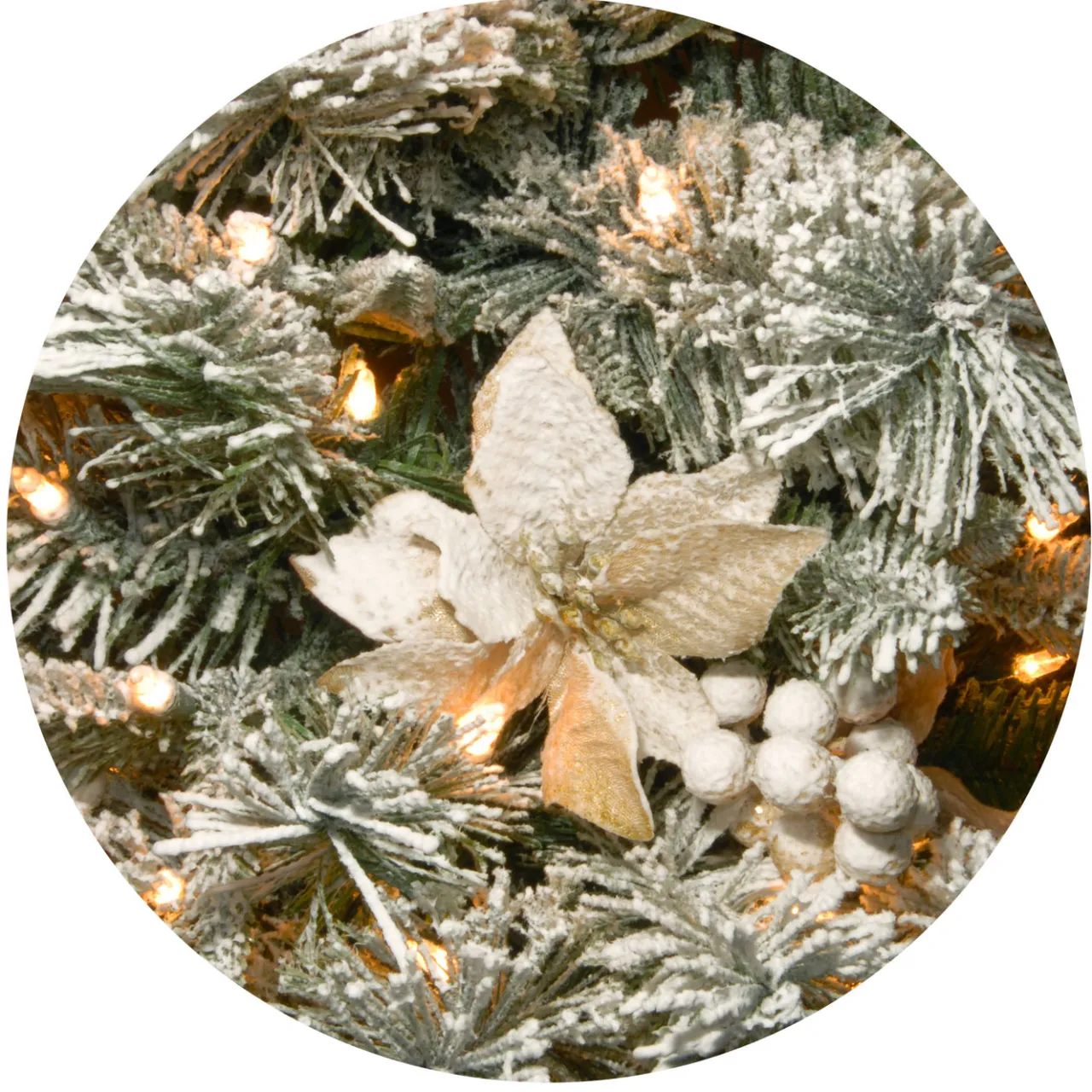 Outlet National Tree Company 6 ft. Pre-Lit Frosted Colonial Slim Half Tree with Clear Lights