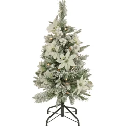 Best National Tree Company 3 ft. Pre-Lit Frosted Colonial Slim Tree with Clear Lights